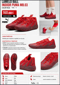 Zapatillas PUMA MB.03 LaMelo Ball Red Indoor Shoes –Size 42